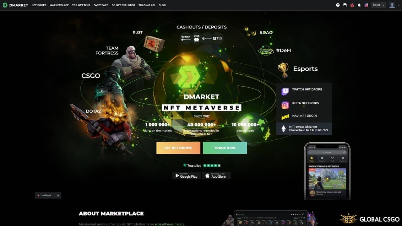 dmarket CS2 skins marketplace