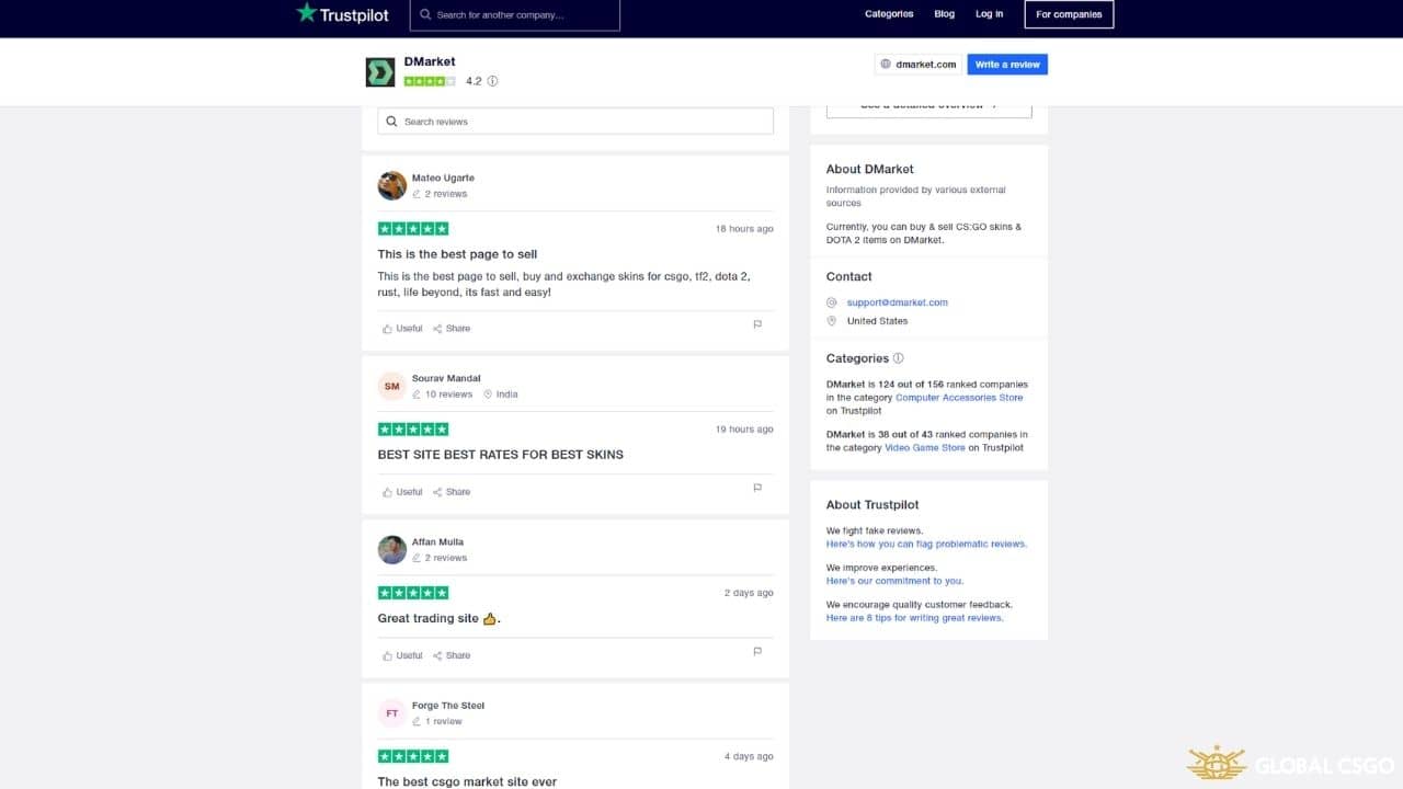 dmarket trustpilot
