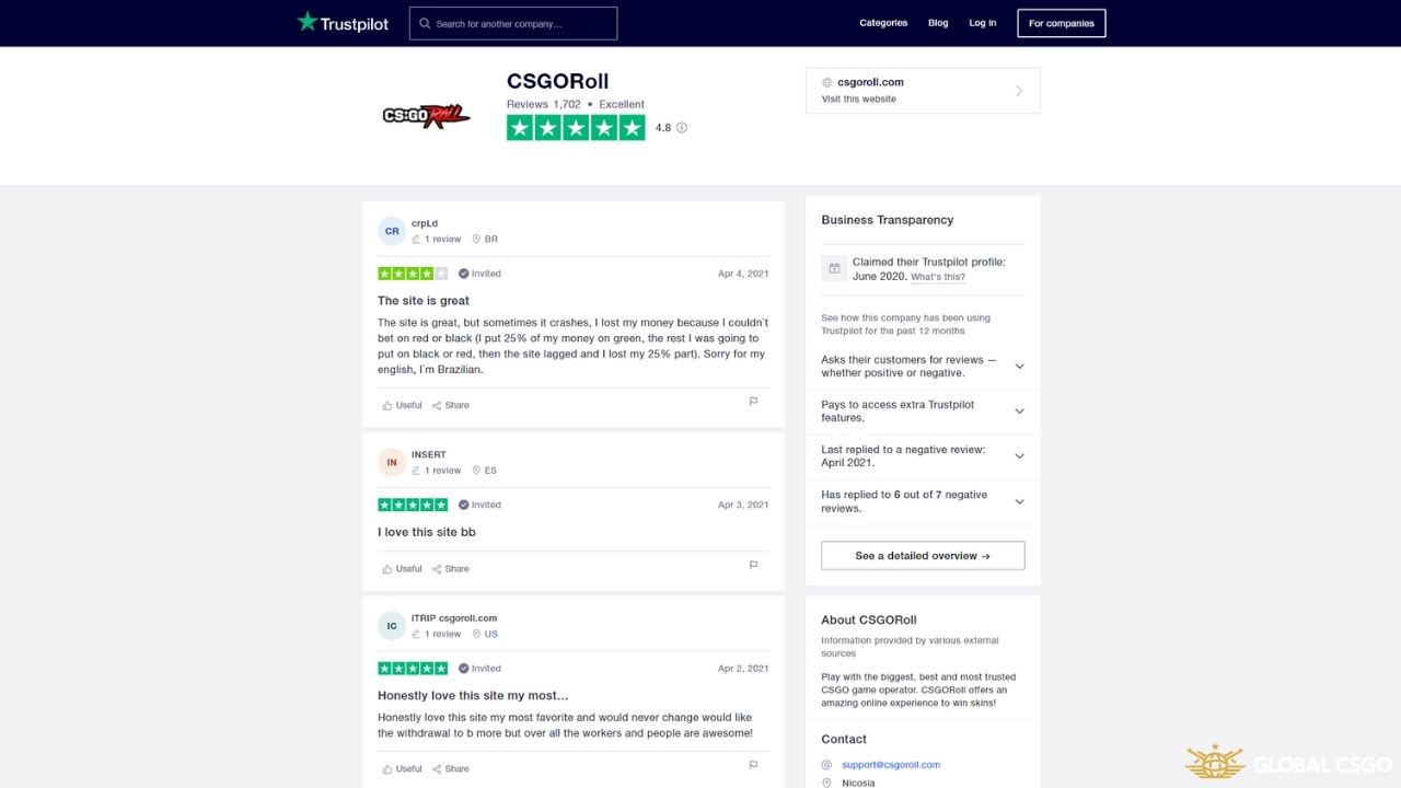 is csgoroll legit trustpilot