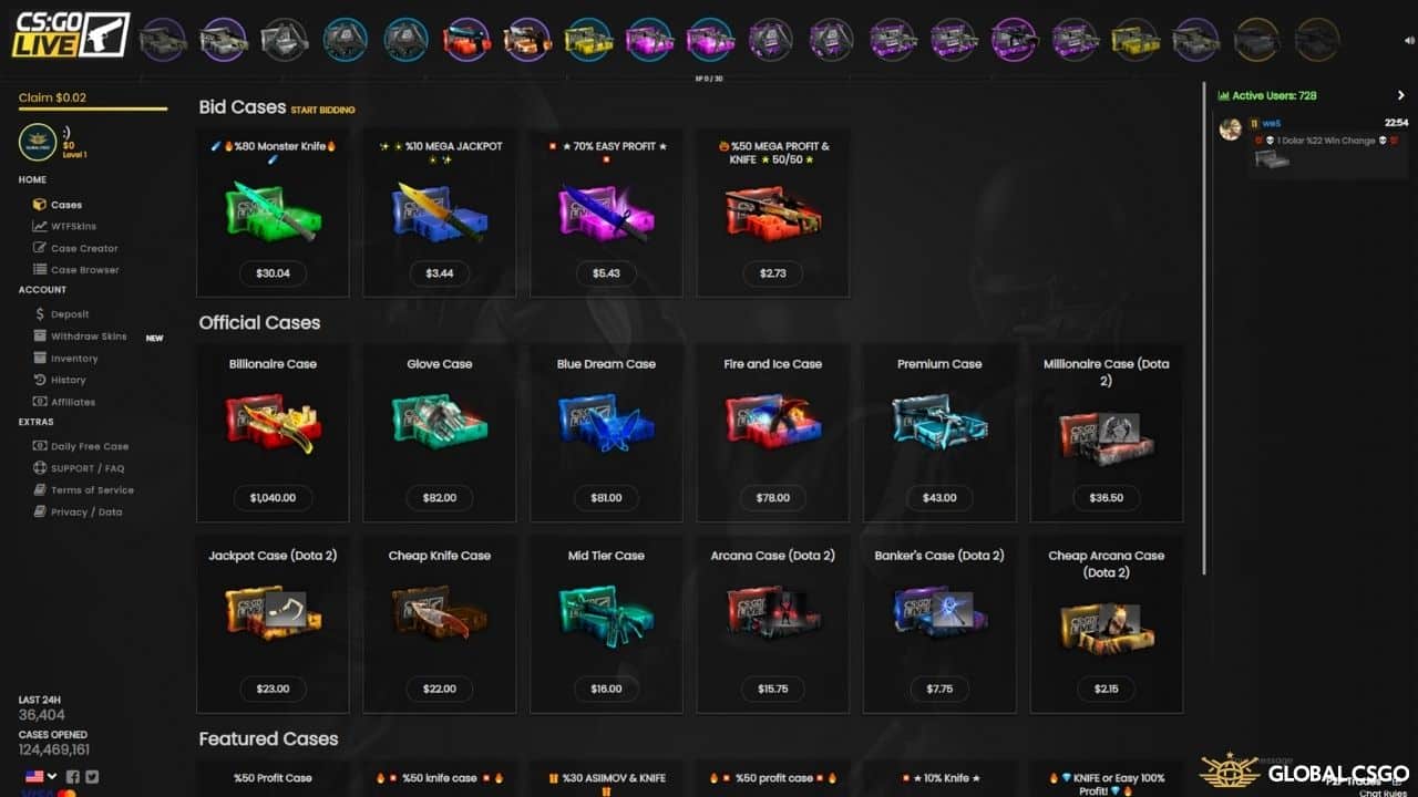 available games on csgolive