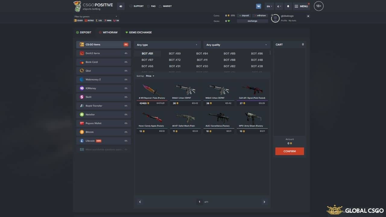 csgopositive withdraw options