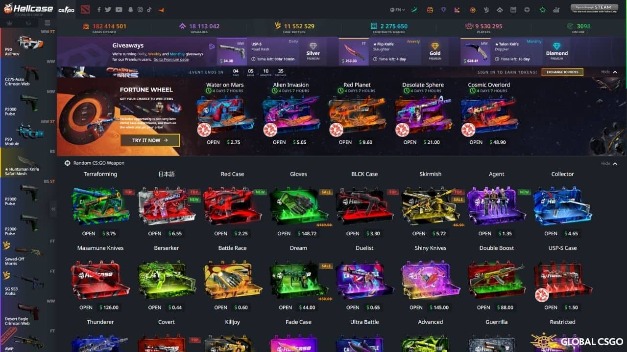 available games on hellcase