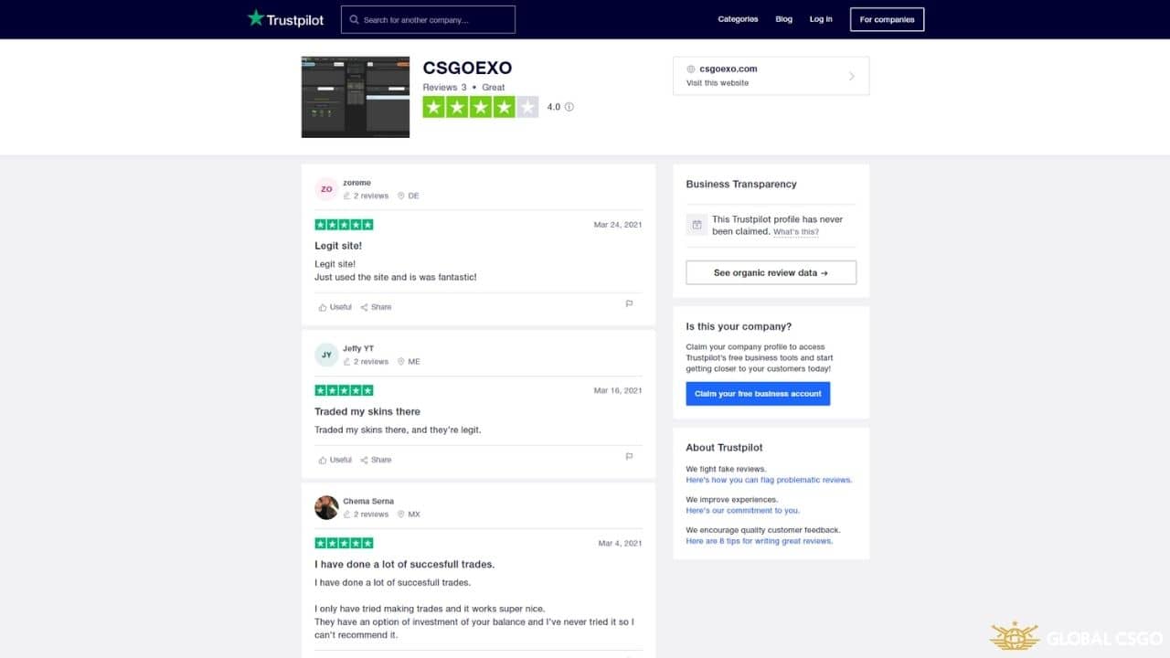 is csgoexo legit trustpilot