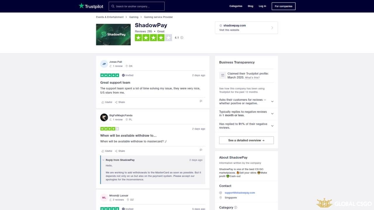 is shadowpay legit trustpilot