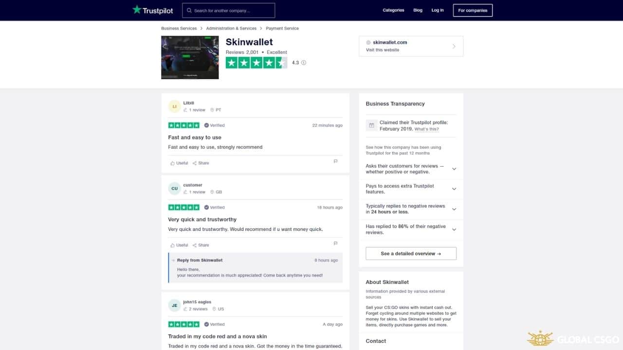 is skinwallet legit trustpilot