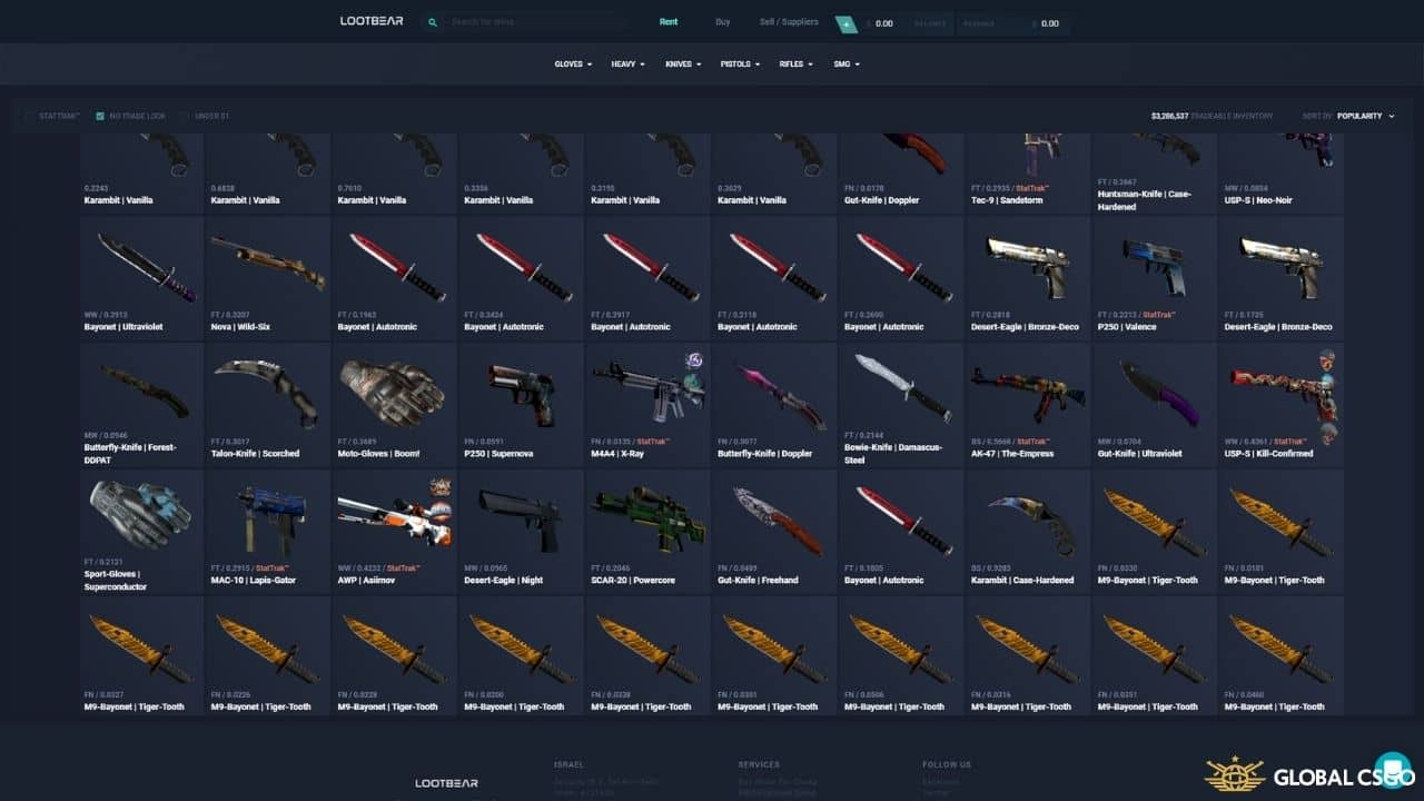 csgo skins renting