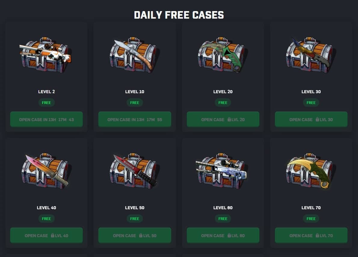 daily free cases csgoroll